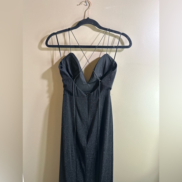 Hello Molly ‘Dear Emilia’ Black Sparkle Maxi, Built-in Cups, NWT, Size XS - Picture 3 of 16